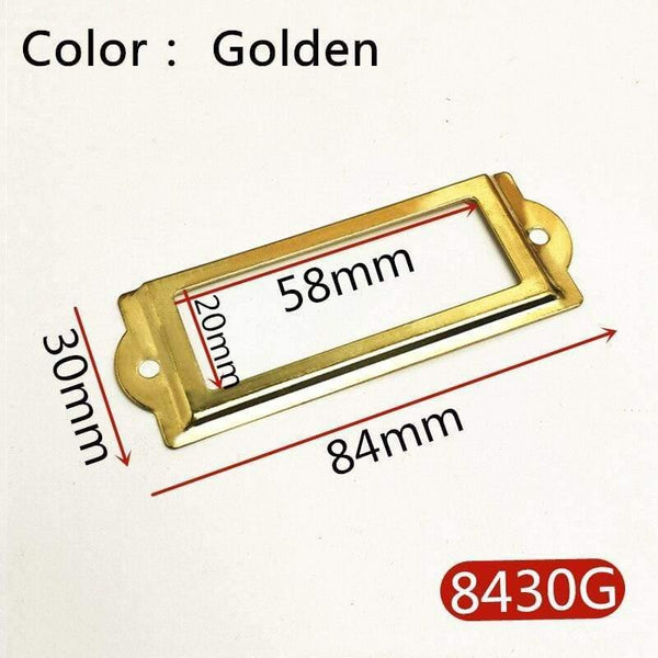 10pcs Label Pull Frame Antique Brass Golden Medicine Drawer File Name Card Holder Furniture Hardware Accessories