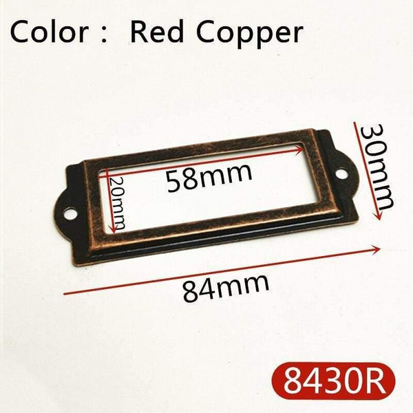 10pcs Label Pull Frame Antique Brass Golden Medicine Drawer File Name Card Holder Furniture Hardware Accessories