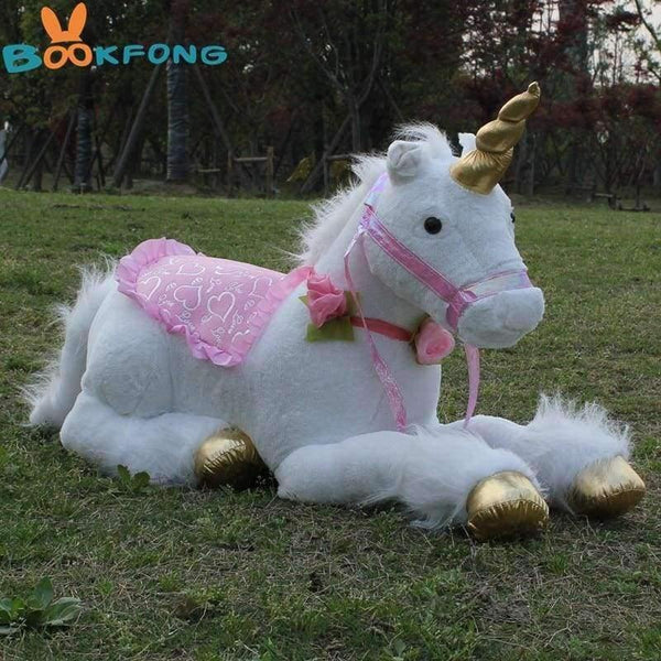 Planet Gates 85cm Jumbo White Unicorn Plush Toys Giant Unicorn Stuffed Animal Horse Toy Soft Unicornio Peluche Doll Gift Children Photo Props