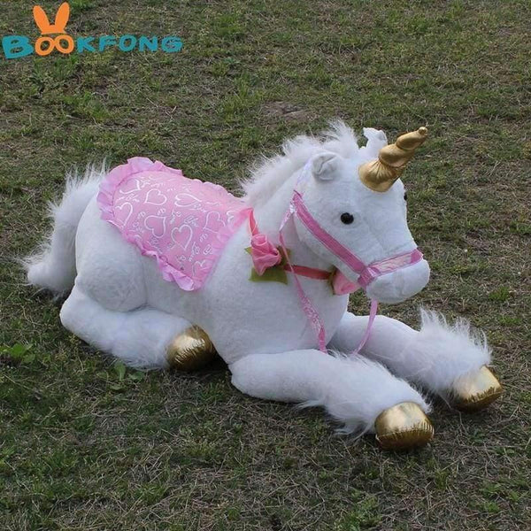 Planet Gates 85cm Jumbo White Unicorn Plush Toys Giant Unicorn Stuffed Animal Horse Toy Soft Unicornio Peluche Doll Gift Children Photo Props