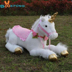 Planet Gates 85cm Jumbo White Unicorn Plush Toys Giant Unicorn Stuffed Animal Horse Toy Soft Unicornio Peluche Doll Gift Children Photo Props