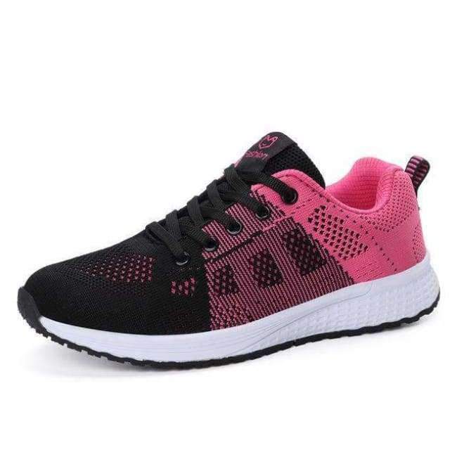Planet Gates 8616 Gray Pink / 6 Akexiya Sneakers Women Mesh Breathable Lace-Up Ladies Casual Shoes Woman Flats Shoes Basket Female Zapatos Hombre Alpargatas