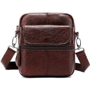 Planet Gates 8628coffee Men's Bag Genuine Leather Crossbody Bags for Men Small Messenger Bag Leather Casual Men's Shoulder Bags Male flap 8628