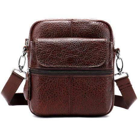 Planet Gates 8628coffee Men's Bag Genuine Leather Crossbody Bags for Men Small Messenger Bag Leather Casual Men's Shoulder Bags Male flap 8628