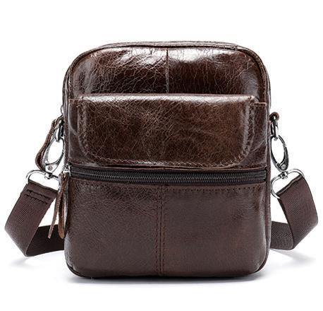 Planet Gates 8628lightcoffee Men's Bag Genuine Leather Crossbody Bags for Men Small Messenger Bag Leather Casual Men's Shoulder Bags Male flap 8628