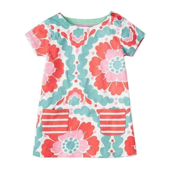 Planet Gates 88 / 2T Baby Girls Dress  Summer Floral Dress Princess Costume Unicorn Party Vestidos Kids Dresses for Girls Children Clothing