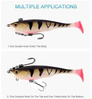 Planet Gates 8803-01 Soft Baits Swim Shad Double Hook Fishing Lures 170mm 55g Saltwater Swimbait Fishing Good Action Soft Lure