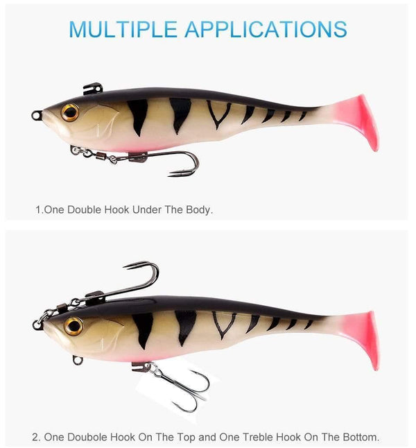 Planet Gates 8803-01 Soft Baits Swim Shad Double Hook Fishing Lures 170mm 55g Saltwater Swimbait Fishing Good Action Soft Lure
