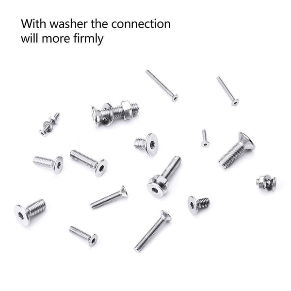 880Pcs M2 M3 M4 M5 304 Stainless Steel Precise Metric Hex Flat Head Cap Self Tapping Screws Round Flat Socket Bolts and Nuts
