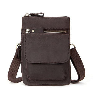 Planet Gates 8868BP1crazydepcoffe Men Bags Genuine Leather Waist Pack Small Crossbody Messenger Bag Men Shoulder Bags Belt Phone Pouch Bag Male Pouch 8868