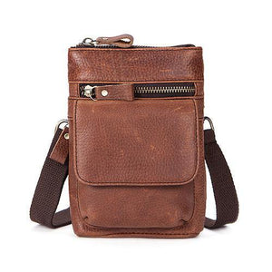 Planet Gates 8868BQ1crazyredbrown Men Bags Genuine Leather Waist Pack Small Crossbody Messenger Bag Men Shoulder Bags Belt Phone Pouch Bag Male Pouch 8868