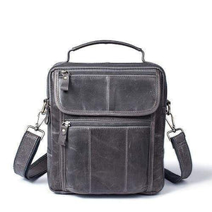 Planet Gates 8870gray / China Men Shoulder Bag Men's Genuine Leather Casual Male Crossbody Bags Leather Bag for Men Messenger Leather Men's Bags 8870