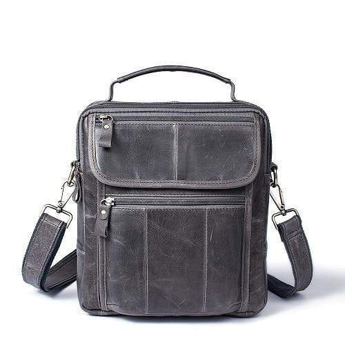 Planet Gates 8870gray / China Men Shoulder Bag Men's Genuine Leather Casual Male Crossbody Bags Leather Bag for Men Messenger Leather Men's Bags 8870