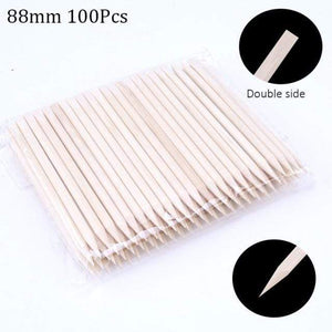 Planet Gates 88mm 100Pcs 50/100 Wooden Cuticle Pusher Remover Nail Art Design Orange Wood Sticks Rhinestones Dotting Removal Manicure Pedicure Care Tools