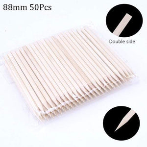Planet Gates 88mm 50Pcs 50/100 Wooden Cuticle Pusher Remover Nail Art Design Orange Wood Sticks Rhinestones Dotting Removal Manicure Pedicure Care Tools