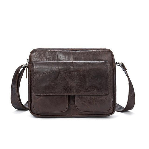 Planet Gates 8931F4coffee / China / 24CM Men's Shoulder Bag Genuine Leather men's Crossbody Small male man bags for Messenger bags men leather  8931