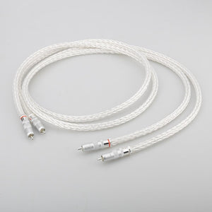 Planet Gates 8AG RCA Analogue Cable Interconnect cable Audio video extension cable OCC Silver Plated With Silver Plated RCA Plug