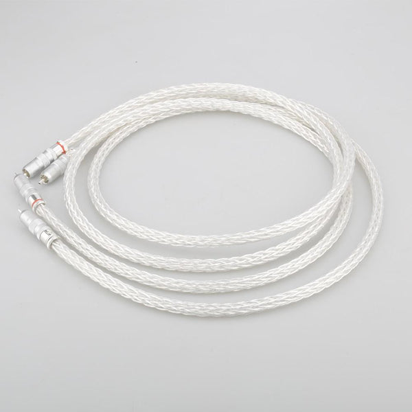 Planet Gates 8AG RCA Analogue Cable Interconnect cable Audio video extension cable OCC Silver Plated With Silver Plated RCA Plug