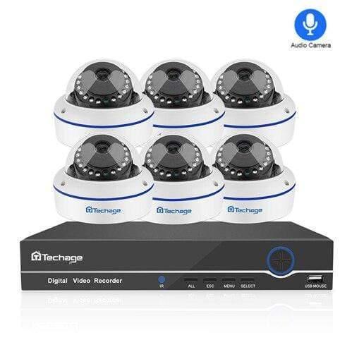 Planet Gates 8CH NVR 6 Cameras / None Kit Security Camera System 2.0MP HD Dome CCTV POE Camera IR Night Vision Video Surveillance Set