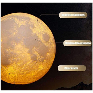 Planet Gates 8CM / China Moon lamp LED light 20CM 18CM 15CM 3D Print USB  Moonlight 2 Colors Changeable Touch Switch Night Light For Creative Gift Home