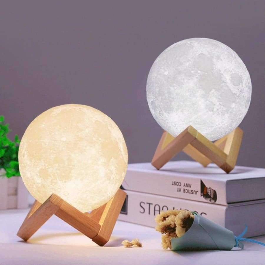 Planet Gates 8CM / China Rechargeable 3D Print Moon Lamp LED Night Light Luna Magic Touch Moonlight 2 Colors Change Bedroom Bookcase Baby Gift Home Decor