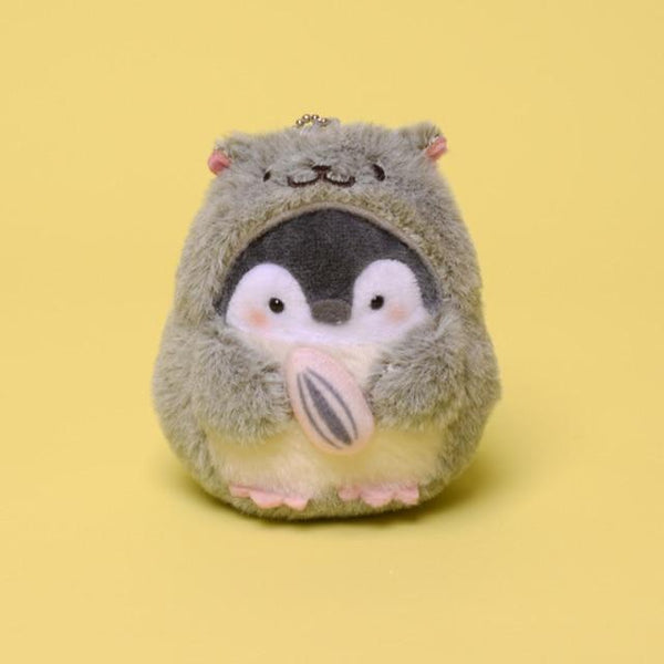 Planet Gates 8cm / gray Cute Penguin Plush Doll New Cartoon Koupen Chan Animal Plush Toys Kawaii Anime Hamster Key Chain Ring Bag Pendant Gift for Girls