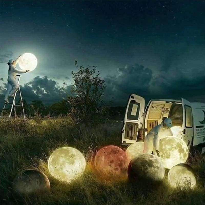 Planet Gates 8cm New Creative Rchargeable 3D Print Moon Lamp 2 Color Change Touch Switch Bedroom Bookcase Novelty Light Home Decor Creative Gift