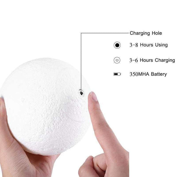 Dobíjecí 3D Tisk Měsíční lampa LED noční světlo 2 Barva Změna Touch Switch Luna Ložnice Měsíc Světlo pro kreativní dárky Home Decor
