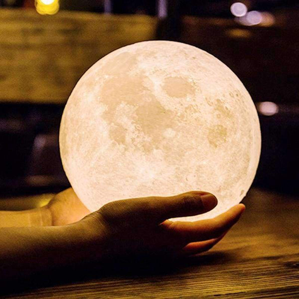 Dobíjecí 3D Tisk Měsíční lampa LED noční světlo 2 Barva Změna Touch Switch Luna Ložnice Měsíc Světlo pro kreativní dárky Home Decor