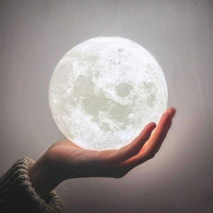 Planet Gates 8cm dobíjecí 3D tisková měsíční lampa LED noční světlo 2 barevné dotykové spínače Luna ložnicové měsíční světlo pro kreativní dárek domácí dekorace