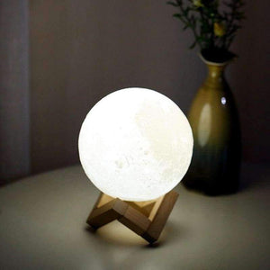 Planet Gates 8cm dobíjecí 3D tisková měsíční lampa LED noční světlo 2 barevné dotykové spínače Luna ložnicové měsíční světlo pro kreativní dárek domácí dekorace