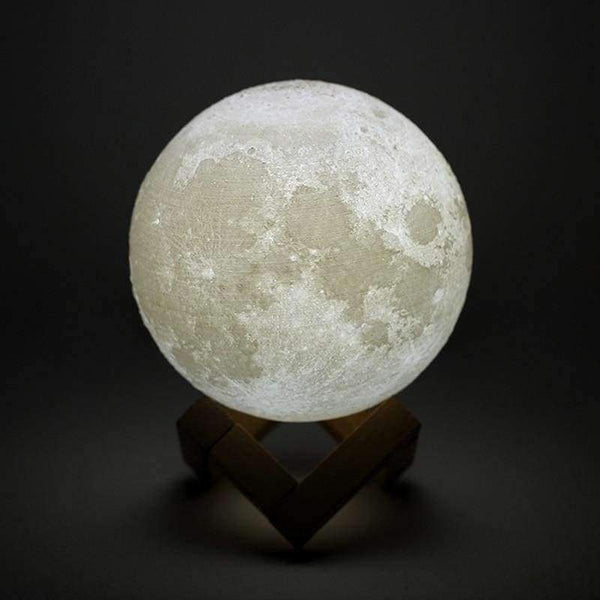 Planet Gates 8cm dobíjecí 3D tisková měsíční lampa LED noční světlo 2 barevné dotykové spínače Luna ložnicové měsíční světlo pro kreativní dárek domácí dekorace