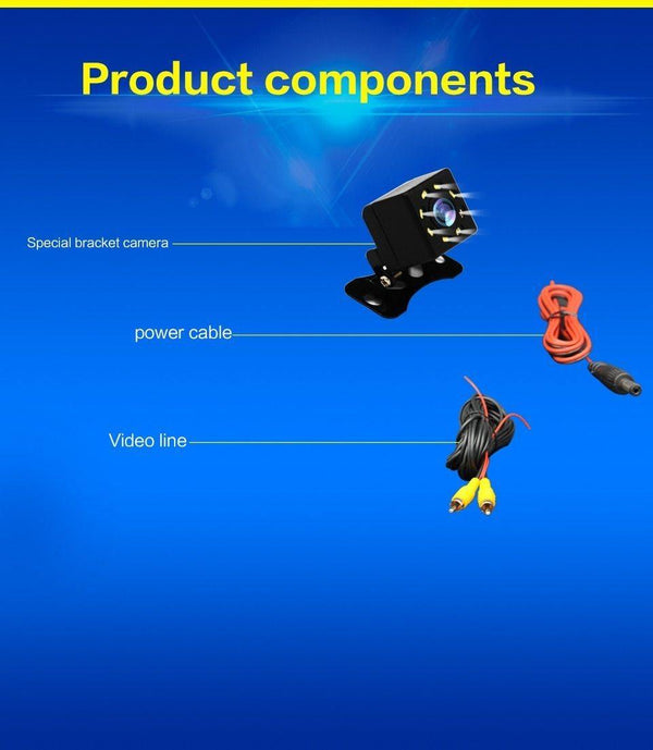 Planet Gates 8LED Car Rear View Camera 8 LED Night Vision Wide Angle HD Color Image Waterproof Universal Backup Parking Reverse Camera