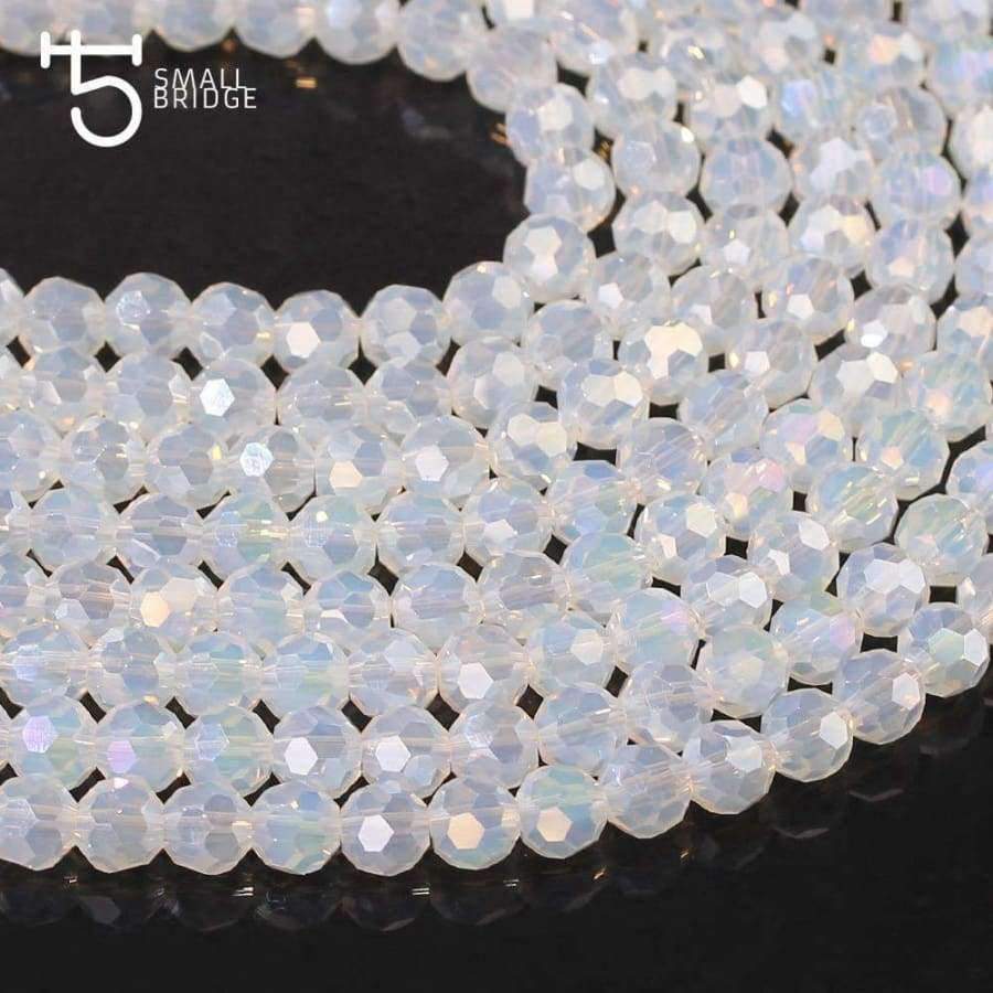 Planet Gates 8mm Austria Opal Round Ball Crystal Beads for Bracelet Making Diy Material Perles Loose Faceted Spacer Glass Beads Z172
