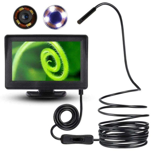 Planet Gates 8mm Endoscope Inspection Borescope Tube Snake Camera Video DVR 4.3" Monitor 4LEDS Night Vision Waterproof 1 Meter