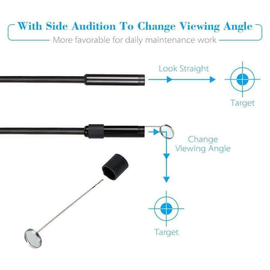 Planet Gates 8mm Endoscope Inspection Borescope Tube Snake Camera Video DVR 4.3" Monitor 4LEDS Night Vision Waterproof 1 Meter
