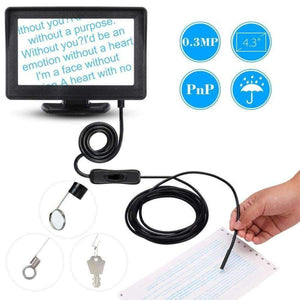 Planet Gates 8mm Endoscope Inspection Borescope Tube Snake Camera Video DVR 4.3" Monitor 4LEDS Night Vision Waterproof 1 Meter