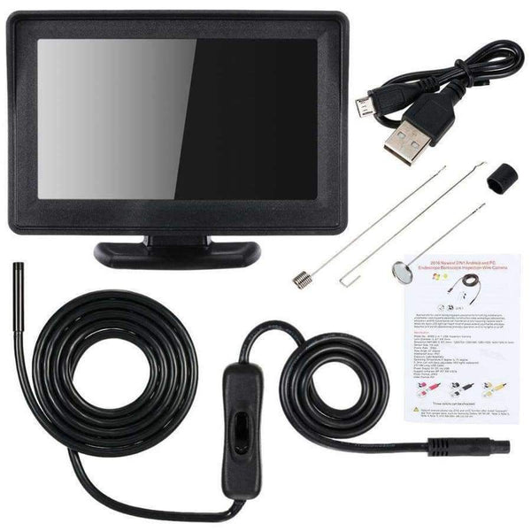 Planet Gates 8mm Endoscope Inspection Borescope Tube Snake Camera Video DVR 4.3" Monitor 4LEDS Night Vision Waterproof 1 Meter