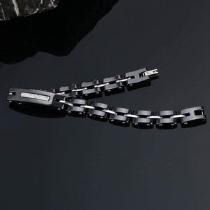 Planet Gates 8MM Width New Ceramic Bracelets With Bling Rhinestone Good Quality Black White Ceramic Women Bracelet With Watch Chain For Women