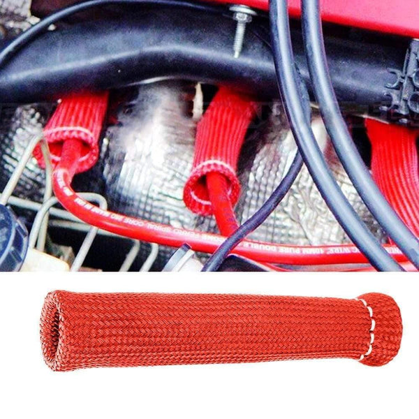 Planet Gates 8pcs Black Red Blue 1200 Universal Spark Plug Wire Boots Heat Shield Protector Sleeve  For GM Chevy Ford