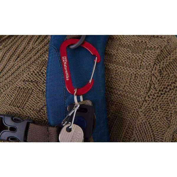 Planet Gates 8Pcs Blue 8 Pcs Naturehike Flat D Shape Camping Carabiner Aluminum Survival Camping Equipment EDC Paracord Buckles Hooks Key Chain 6.5cm