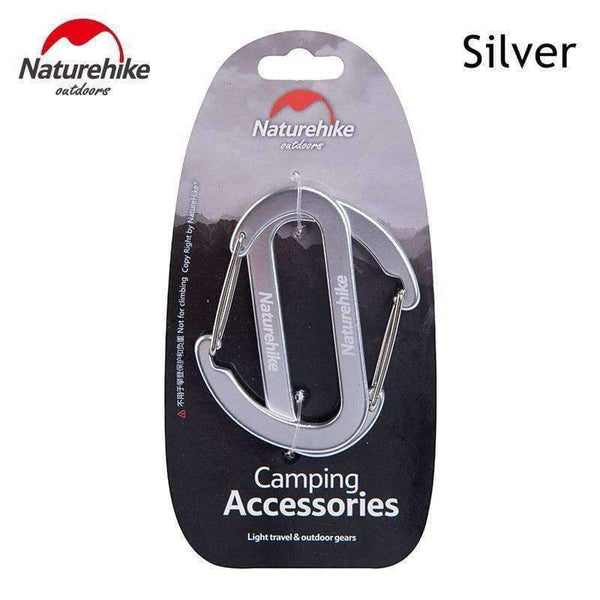 Planet Gates 8Pcs Blue 8 Pcs Naturehike Flat D Shape Camping Carabiner Aluminum Survival Camping Equipment EDC Paracord Buckles Hooks Key Chain 6.5cm