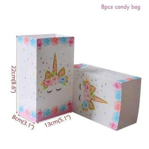 Planet Gates 8pcs candy box 1pcs Unicorn Party Pink Tablecloths Kids Birthday Party Decorations Table Cover Baby Shower Unicornio Party Supplies