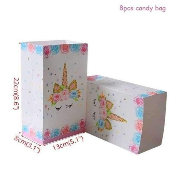 Planet Gates 8pcs candy box 1pcs Unicorn Party Pink Tablecloths Kids Birthday Party Decorations Table Cover Baby Shower Unicornio Party Supplies