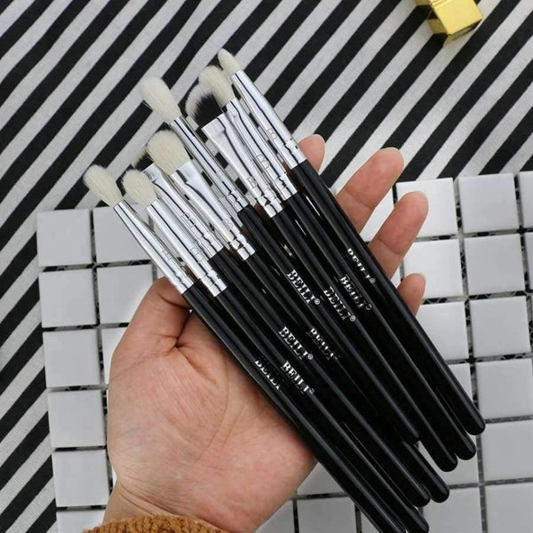 Planet Gates 8pcs Classic Black Pro tool Goat synthetic Hair Eye shadow Brow Blending smoky Makeup Brush Set