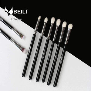 Planet Gates 8pcs Classic Black Pro tool Goat synthetic Hair Eye shadow Brow Blending smoky Makeup Brush Set