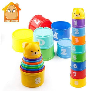 Planet Gates 8PCS Educational Baby Toys 6Month+ Figures Letters Foldind Stack Cup Tower Children Early Intelligence