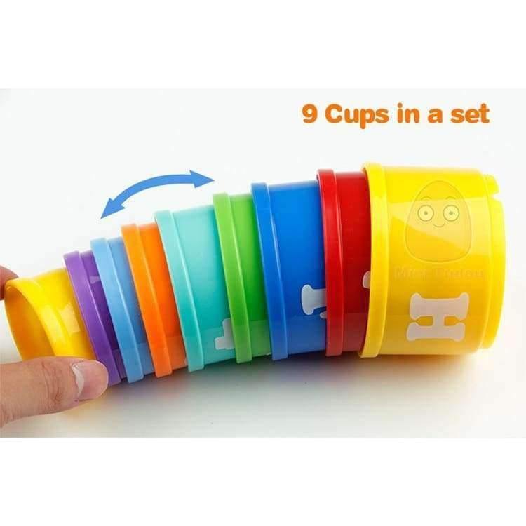 Planet Gates 8PCS Educational Baby Toys 6Month+ Figures Letters Foldind Stack Cup Tower Children Early Intelligence