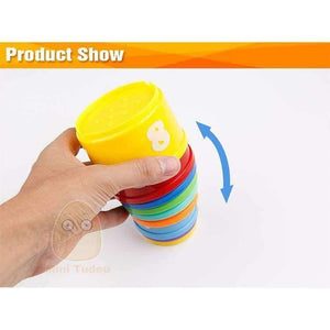 Planet Gates 8PCS Educational Baby Toys 6Month+ Figures Letters Foldind Stack Cup Tower Children Early Intelligence