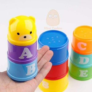 Planet Gates 8PCS Educational Baby Toys 6Month+ Figures Letters Foldind Stack Cup Tower Children Early Intelligence